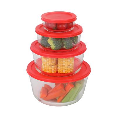 China Microwavable heat resistant glass salad bowl with lid for sale