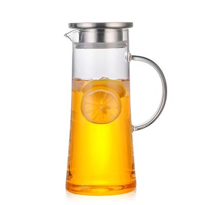 China 1000ml Viable Clear Borosilicate Glass Teapot Set Heat Resistant Clear Glass Teapot Bamboo Lid With Ceramic Tea Warmer for sale