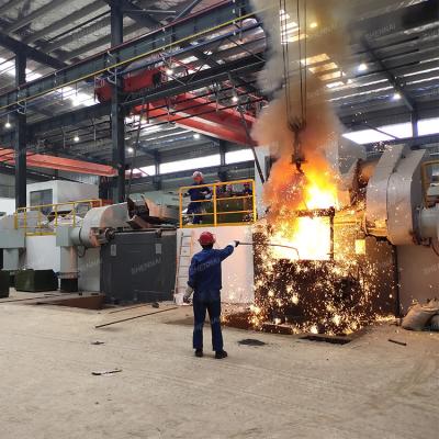 China Factory 100Kg-20 Ton Can Melting Metal Machine Billet Induction Furnace Molten Aluminum Frame for sale