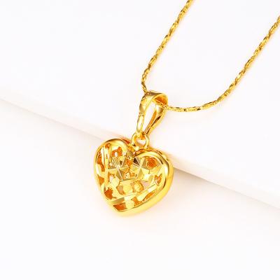 China TRENDY 24K Gold Necklace Pendants For Women Love Charms Jewelry Leaf Classic Pendant Necklaces Fine Anniversary (Without Chain) for sale