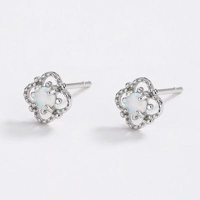 China New Live Streaming Top Seller Sterling Silver Stud Earrings Four Flower 100% Fresh Looking 2022 Leaf Clover For Men Women Factory Wholesale for sale