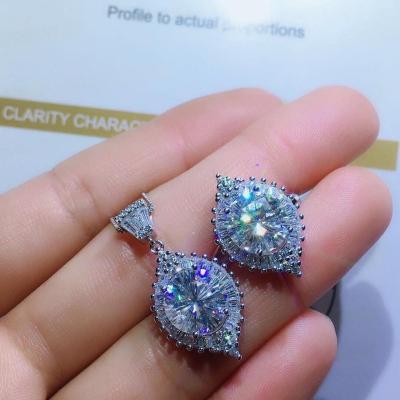 China Big 3 Carat Religious Particles Imported D Color Moissan Diamond Jewelry Set Ring Pendant Necklace Set For Woman HOYON for sale