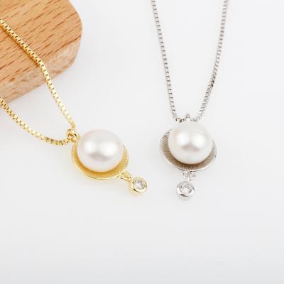 China Retro 18K Gold 925 Sterling Silver Necklace Natural Freshwater Pearl Clavicle Necklace Romantic Chain Scarf Diamond Real Luxury Jewelry for sale