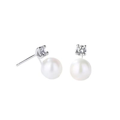 China 2022 New Design Cute Luxury Freshwater 100% 925 Sterling Silver Pearl Stud Earrings For Women Girls Gift Factory Wholesale Dropship for sale