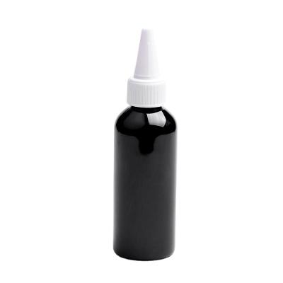 China Factory Direct 4oz 8oz PET Cosmetic Squeeze Plastic Bottle Customizable Black Plastic Transparent Hair Oil Bottles for sale