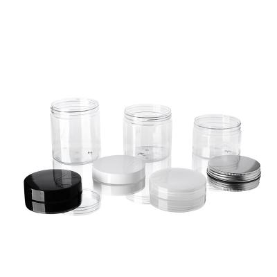 China Pet Cosmetic Jar With Lid Pet Jar Square Bottle High Quality Spice Shaker Aluminum Lid Pet Jar for sale