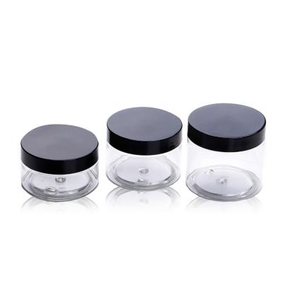 China 100ml 200ml 8oz 16oz 500ml Pet Plastic Jar Custom Mouth Clear White Amber Black Wide Cosmetic Containers With Aluminum Lid for sale