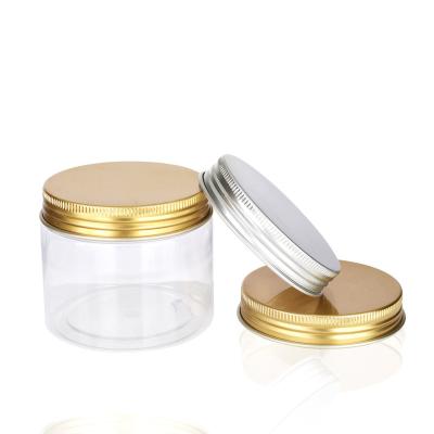 China 100ml 120ml 150ml 200ml 250ml Cosmetic Hair Gel Cream Body Scrub Butter Container 8oz Amber White PET Plastic Jar With Gold Lid for sale