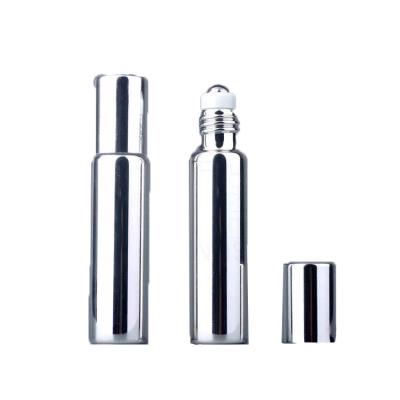 China 5ml 10ml Cosmetic Perfume Bottle Multicolor Roll On Bottle Electroplating Glass Bottle for sale