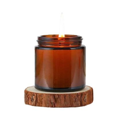 China Wholesale Luxury Custom Candle Holder Empty Amber Black Glass Cosmetic Candle Jars With Aluminum Lids In Bulk for sale