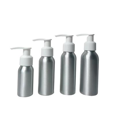 China High sales 30ml 50ml 100ml 150ml 200ml 250ml 500ml silver aluminum personal care bottle with pump for cosmetic packaging for sale