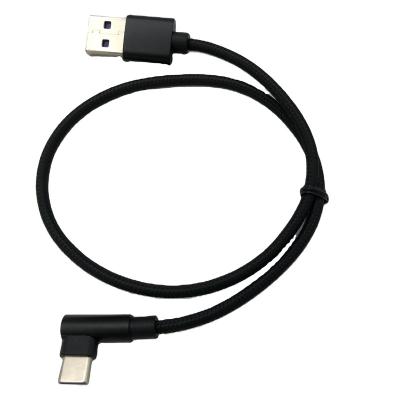 China USB Fast Charger Cable 1.5m Black USB 2.0 A/M Type C 90 Degree To for sale