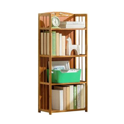 China Single Bamboo Living Room Set Bookshelf Flower Rack 4 Floor Racks Shop Gift 360kg Display Stand School Storage Rack Holder for sale