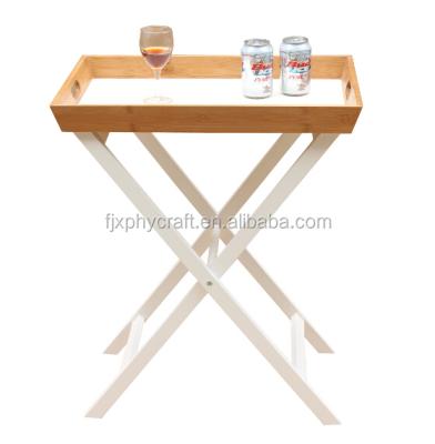 China DINING TABLE Wood Tray Table With Pull Out Tray for sale