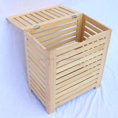 China 2018 Solid Wood New Style Natural Wooden Laundry Basket for sale