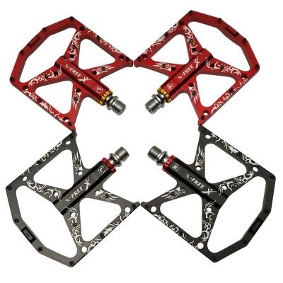 China BMX X-FREE_1108 aluminum alloy cnc triplin pedal bright chrome hard axle / sealed bearing B62-41 for sale