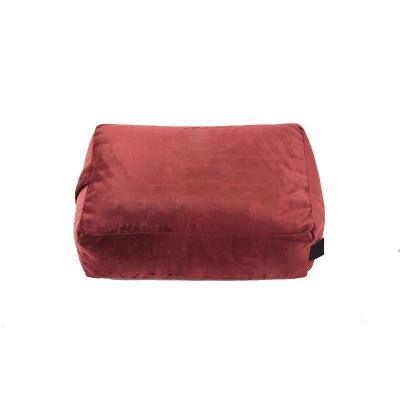 China New Style Memory Velvet Fabric Square Buckwheat Hull Meditation Zafu Pillow Wholesale Red for sale