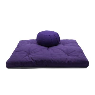 China Wholesale Memory Purple Meditation Cushions Organic Zafu Zabuton Floor Cushion Buckwheat Filled for sale