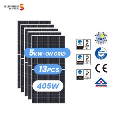 China 405w 1000kw 9BB home residential roof mounting 5KW home residential use solar panel cell systems solar energy solarpanel for sale