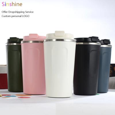 China 13oz/18oz Waterproof Stainless Steel Reusable Coffee Tumbler Cups with Twist Cup/Flip Lid en venta