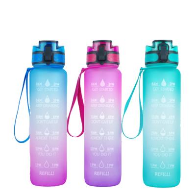 China BPA Free Sports Drinking Water Bottle Tritan Motivational Water Bottle with Time Maker for sale