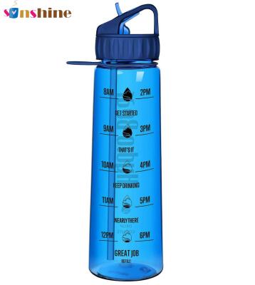 중국 900ml colorful Leakproof Lids Fitness Sports Reusable Water Bottle Outdoor With Motivational Time Marker 판매용