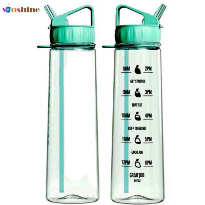 China Custom BPA Free colorful 32 oz reusable plastic tritan water bottle gym outdoor sports water bottle with straw Te koop