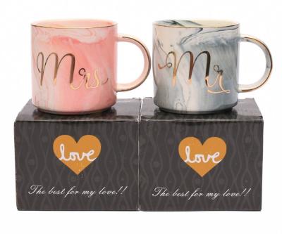 China 2018 Gift for Wedding Engagement and Married Couples Anniversary Mr Mrs Ceramic Coffee Mugs Te koop