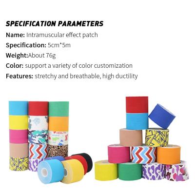 China Waterproof Breathable Custom Printed Cotton Elastic Kinesiology Muscle Sport Tape ODM OEM Service for sale