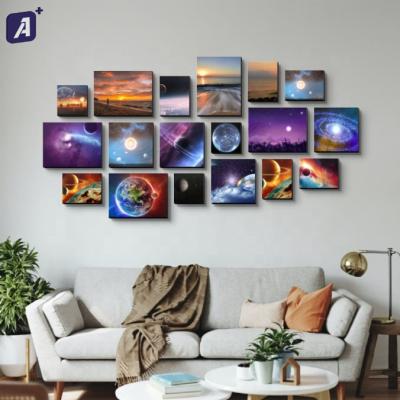 China Art Decor MDF Picture Tiles 4x6 6x8 8x8 8x12 Art Gallery Wall Sticky for sale