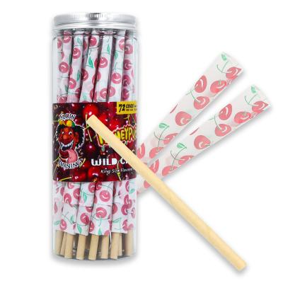 China Cherry Flavor Paper Slow Burning Hemp Paper 110mm wide pre roll cones 72 sheets per pack 110mm for sale