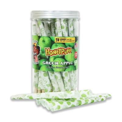 China Green Flavor Paper 110mm Apple Hemp Slow Burning Paper Wide Pre Roll Cones 72 Sheets Per Pack 110mm for sale