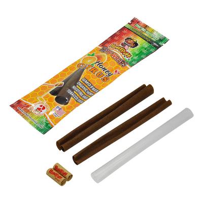 China Citrus Cigar Hemp Paper Brown Disposable Personalized Paper Flavored Design Pre Rolled Cones 107*44mm for sale