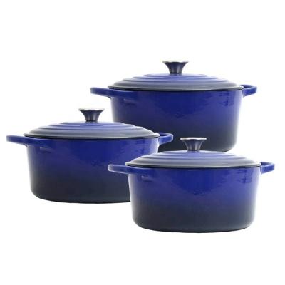 China Sustainable Kitchen Iron Nonstick Cookware Sets Cookware Soup Pot Cast Iron Casserole With Lid for sale