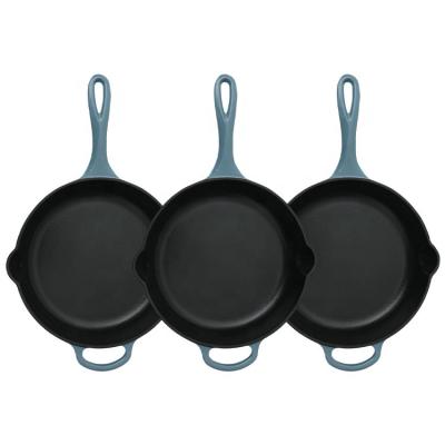 China Factory wholesale price non-stick cast iron cookware viable frying pan set for sale