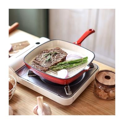 China General Use for Gas and Non Induction Cooker Sales Food Grade Hotel Restaurant Griddle Steak Skillet Grill Cast Iron Hot Stick for sale