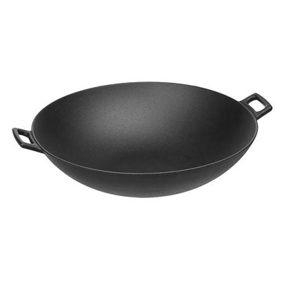 China China Sustainable Pre-Seasoned Cast Iron Wok for sale