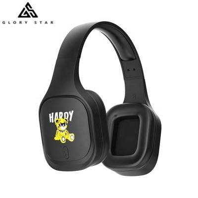 China Best Earphone Glory Star OEM Over-Ear Earphone BT Wireless Headset Earbuds With Rubber Oil And Cute Sticker for sale