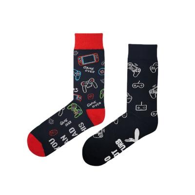 China Sporty Customized Logo Gold Material Mens Cotton Tube Socks Funny Cotton/Spandex Socks for sale