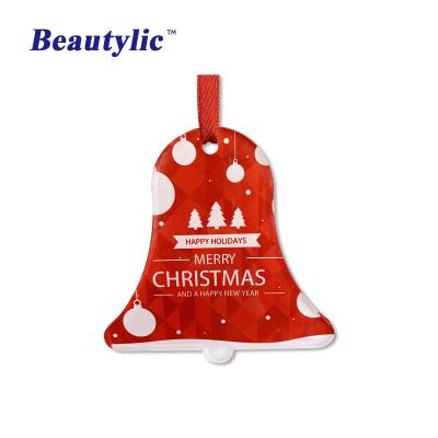 China Christmas Deoration LS-ACO06 Sublimation Christmas Ornament Sublimation Gloss White Heat Transfer Acrylic Photo Printing PMMA Flat Ornament for sale