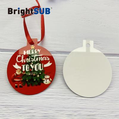 China Single sided brightsub 0.75mm aluminum foil blank sublimation foil christmas ornaments round metal blanks decoration for sale