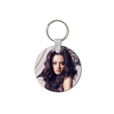 China BEAUTYSUB 1.15mm Blank Single Sided Sublimation White Luster Aluminum Key Chain Keyring Blanks Metal HD Heat Transfer Printing Photo for sale