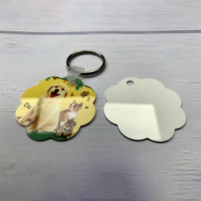 China BEAUTYSUB 1.15mm White Single Sided Gloss Sublimation Metal Key Chain HD Aluminum Heat Transfer Printing Photo Coating Blank for sale