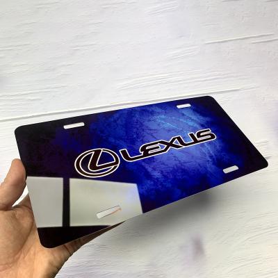 China LS-CLP001 HD White Gloss Sublimation Aluminum Auto License Plate 6