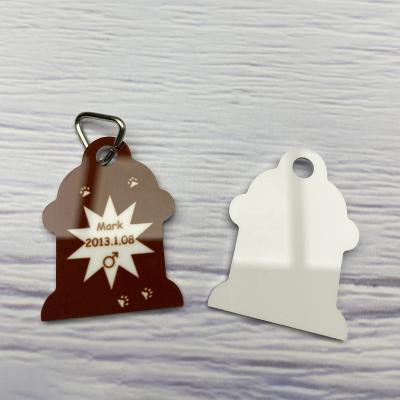 China Business Gift BEAUTYSUB 1.15mm White Single Sided Sublimation Glossy Aluminum HD Pet Tags Metal Dog Tag Blank Coating Heat Transfer Image for sale