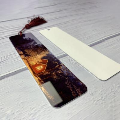 China Gift BEAUTYSUB 1.3mm Gloss Double Sided White Sublimation Business Bookmark HD Aluminum Heat Transfer Printing Picture Bookmark Blanks for sale