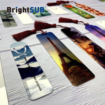 China BrightSUB Gold Sublimation Mark Quality Glossy Blanks Business Gift Heat Transfer Printing Brushed 1.0mm Dye Plated Aluminum Metal Photo for sale