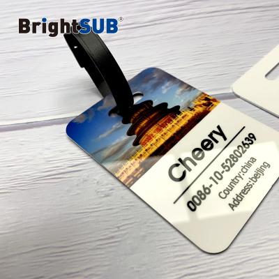 China BrightSUB 1.0mm White Metallic Luster Sublimation Foil Luggage Tag Bag Tag Heat Transfer Photo Printing Hot Sale Metal Plated Blank for sale