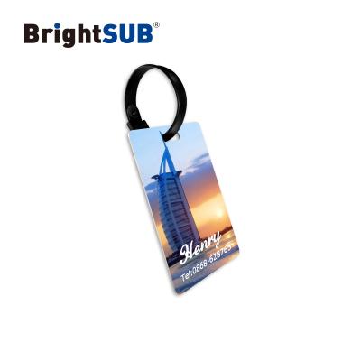 China BrightSUB 1.0mm White Metallic Luster Sublimation Foil Luggage Tag Bag Tag Heat Transfer Photo Printing Sublimable Metal Plated Blank for sale