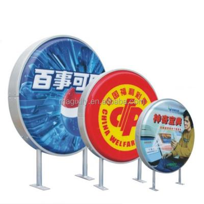 China Outdoor Advertising Display Circular Round Outdoor Advertising Slim Light Box for sale